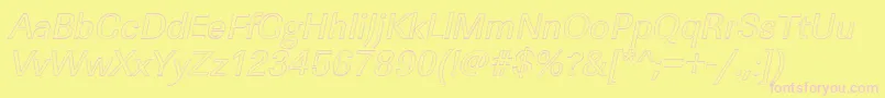 LinearouItalic Font – Pink Fonts on Yellow Background