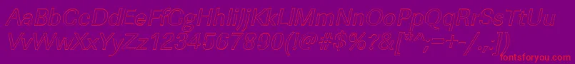 Więcej informacji o czcionce LinearouItalic Czcionka LinearouItalic – czerwone czcionki na fioletowym tle