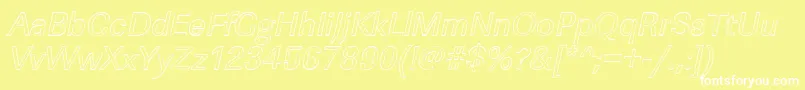 fuente LinearouItalic – Fuentes Blancas Sobre Fondo Amarillo