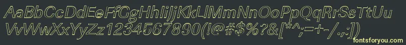 LinearouItalic Font – Yellow Fonts on Black Background