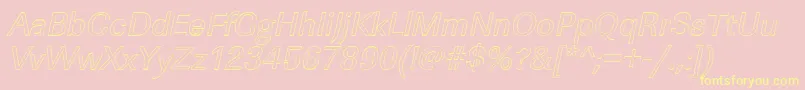 LinearouItalic Font – Yellow Fonts on Pink Background