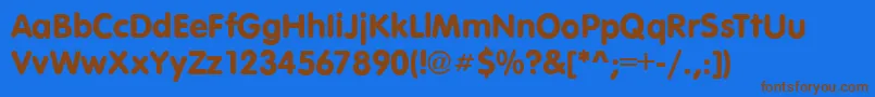 VagroundedRegular Font – Brown Fonts on Blue Background