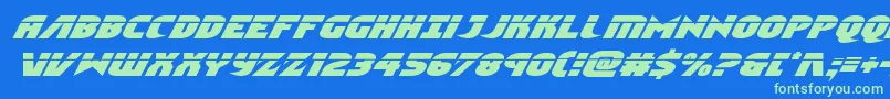 Ninjagardenlaserital Font – Green Fonts on Blue Background