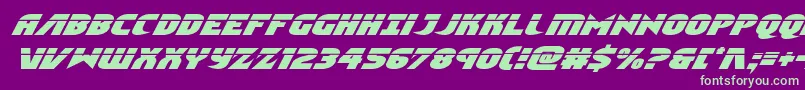 Ninjagardenlaserital Font – Green Fonts on Purple Background