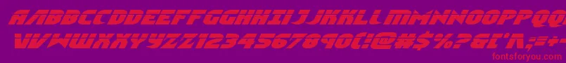 Ninjagardenlaserital-Schriftart – Rote Schriften auf violettem Hintergrund