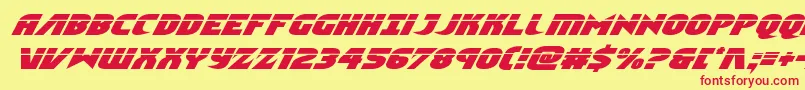 Ninjagardenlaserital Font – Red Fonts on Yellow Background
