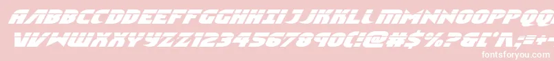 Ninjagardenlaserital-Schriftart – Weiße Schriften auf rosa Hintergrund