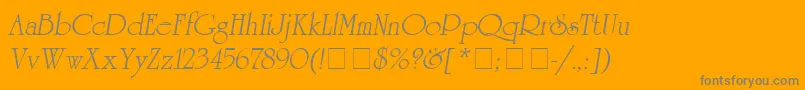 AguniversitycyrObliqueMedium-Schriftart – Graue Schriften auf orangefarbenem Hintergrund