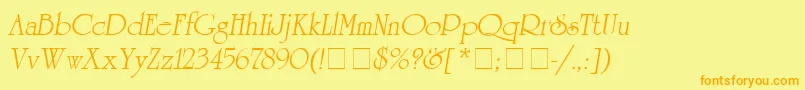 AguniversitycyrObliqueMedium Font – Orange Fonts on Yellow Background