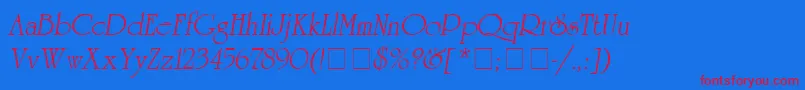 AguniversitycyrObliqueMedium Font – Red Fonts on Blue Background