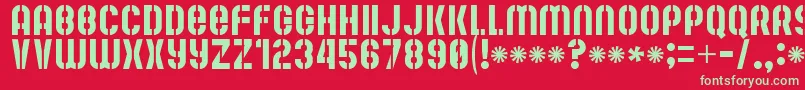 Mutefruit Font – Green Fonts on Red Background