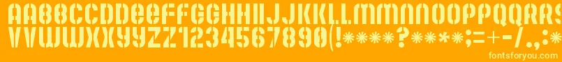 More about Mutefruit Font Mutefruit Font – Yellow Fonts on Orange Background
