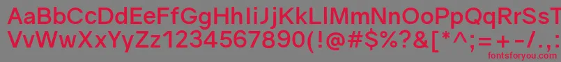 Czcionka GravityBold – czerwone czcionki na szarym tle