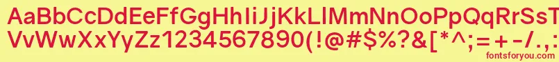 GravityBold Font – Red Fonts on Yellow Background