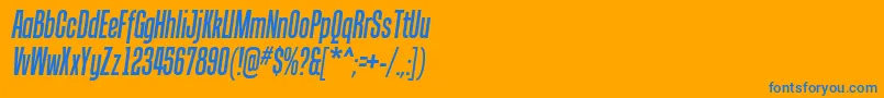 Шрифт TandellergItalic – синие шрифты на оранжевом фоне