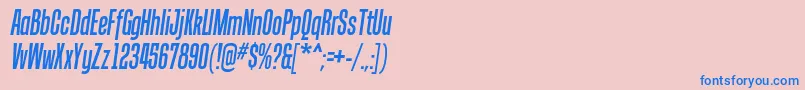 TandellergItalic Font – Blue Fonts on Pink Background