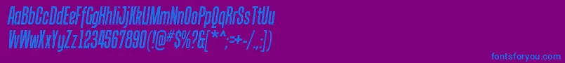 TandellergItalic Font – Blue Fonts on Purple Background