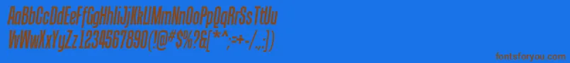 Fonte TandellergItalic – fontes marrons em um fundo azul