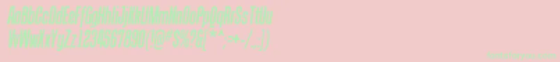 TandellergItalic Font – Green Fonts on Pink Background