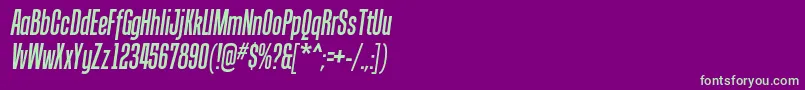 TandellergItalic-fontti – vihreät fontit violetilla taustalla