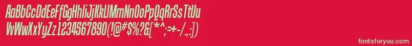Fonte TandellergItalic – fontes verdes em um fundo vermelho