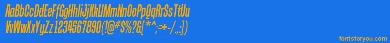 TandellergItalic Font – Orange Fonts on Blue Background