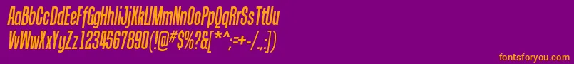 TandellergItalic Font – Orange Fonts on Purple Background