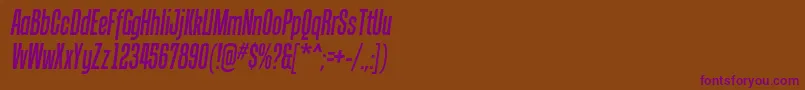 TandellergItalic Font – Purple Fonts on Brown Background