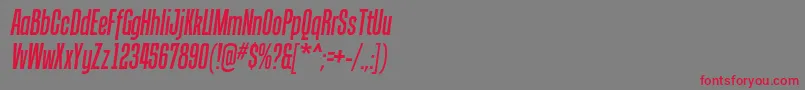 TandellergItalic Font – Red Fonts on Gray Background