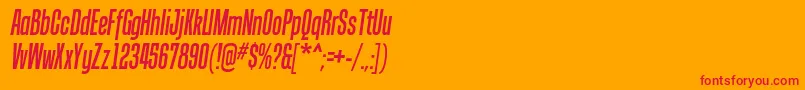 fuente TandellergItalic – Fuentes Rojas Sobre Fondo Naranja