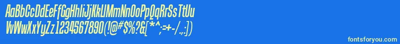 TandellergItalic Font – Yellow Fonts on Blue Background