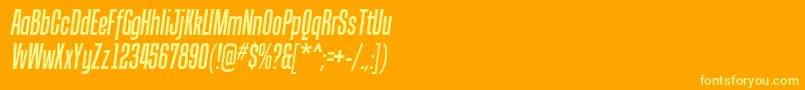 TandellergItalic Font – Yellow Fonts on Orange Background