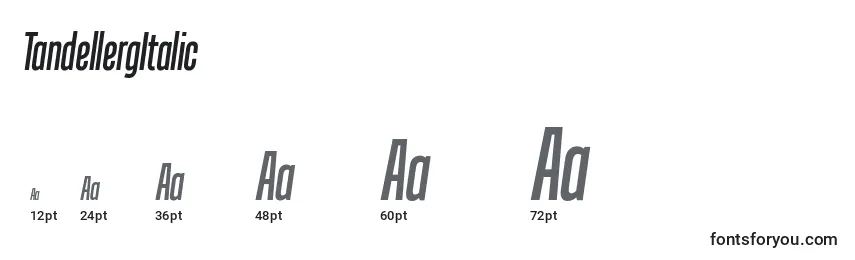 TandellergItalic Font Sizes