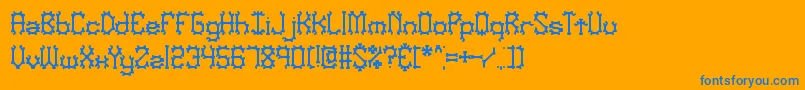 Nymonak Font – Blue Fonts on Orange Background