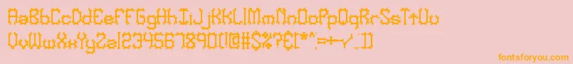 Nymonak Font – Orange Fonts on Pink Background