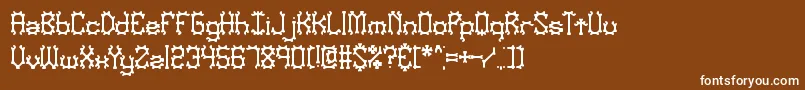 Nymonak Font – White Fonts on Brown Background