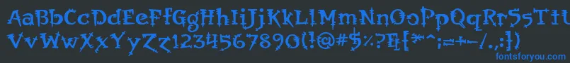Orbus-Schriftart – Blaue Schriften auf schwarzem Hintergrund