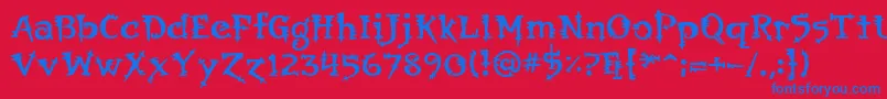 Orbus Font – Blue Fonts on Red Background