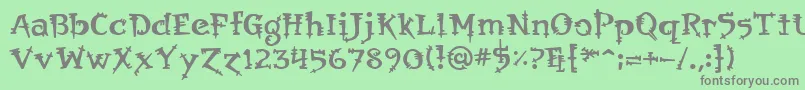 フォントOrbus – 緑の背景に灰色の文字