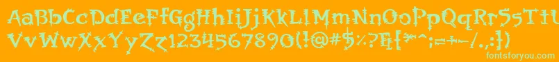 Orbus-fontti – vihreät fontit oranssilla taustalla