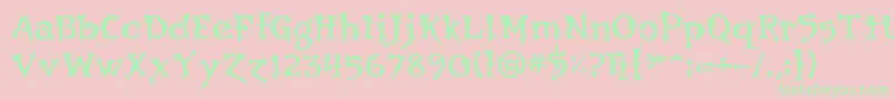 Orbus-Schriftart – Grüne Schriften auf rosa Hintergrund