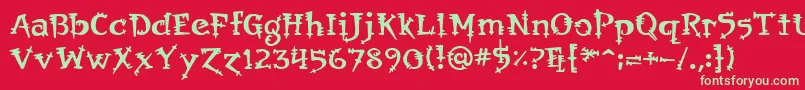 Orbus Font – Green Fonts on Red Background