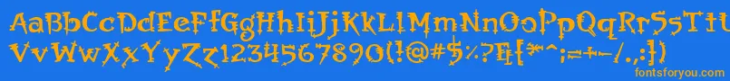 Orbus Font – Orange Fonts on Blue Background