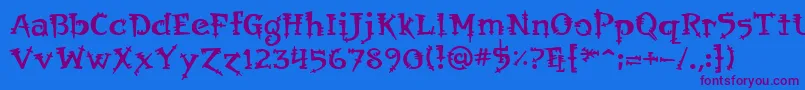 Orbus-Schriftart – Violette Schriften auf blauem Hintergrund