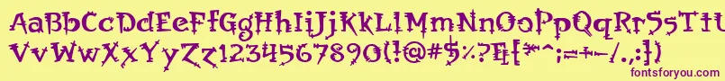 Orbus Font – Purple Fonts on Yellow Background