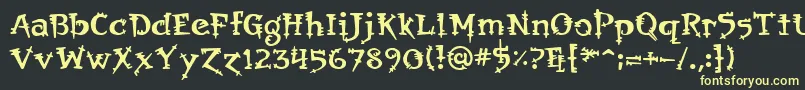 フォントOrbus – 黒い背景に黄色の文字