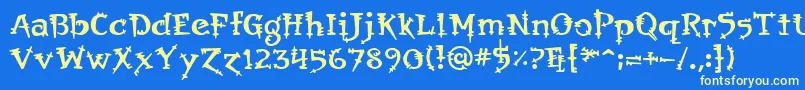 Orbus Font – Yellow Fonts on Blue Background