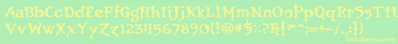 Orbus-Schriftart – Gelbe Schriften auf grünem Hintergrund
