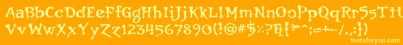 Orbus-fontti – keltaiset fontit oranssilla taustalla