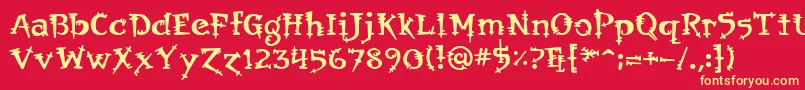 Orbus Font – Yellow Fonts on Red Background